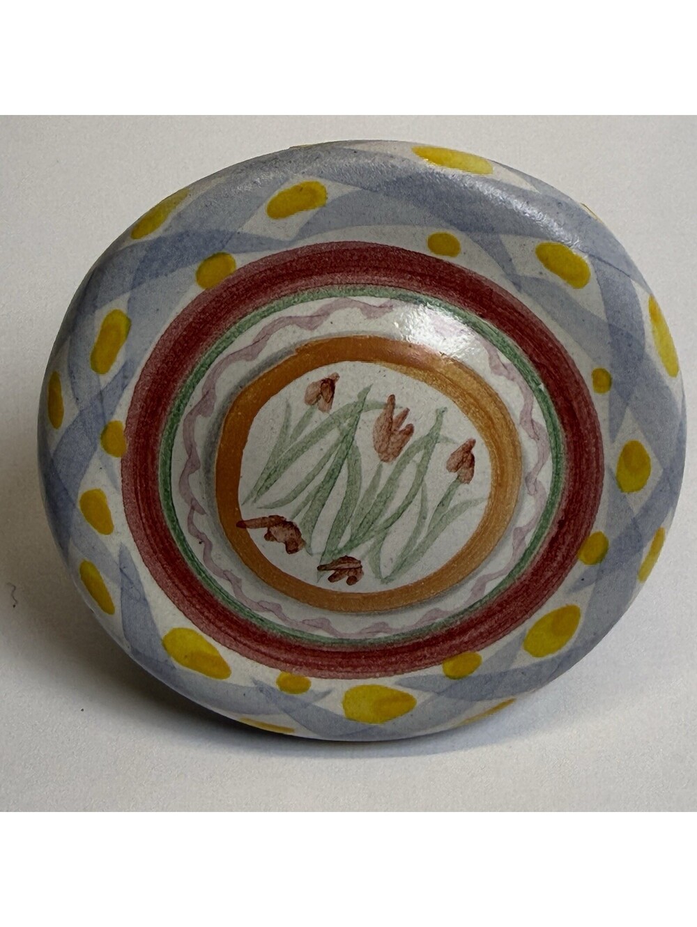 Mackenzie-Childs AALSMEER 2 1/4" Ceramic Knob Floral Tulip Red Yellow White